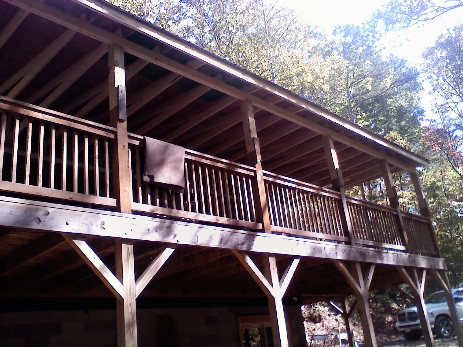 Timber framing under a new elevated porch and deck — Roof Leak Repair in Eagle Creek by Roofing Brothers
